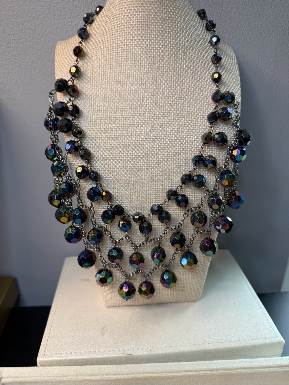 Multi-Color Iridescent Statement Necklace - Women Jewelry